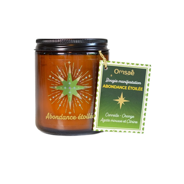 Bougie lithothérapie parfumée Abondance étoilée