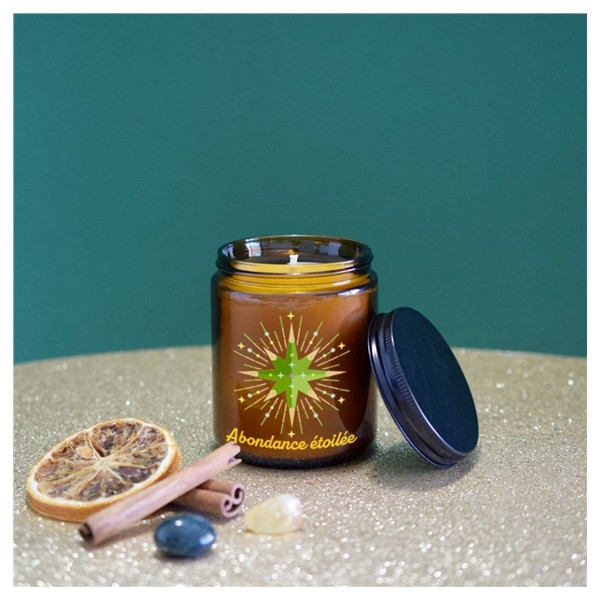 Bougie lithothérapie parfumée Abondance étoilée