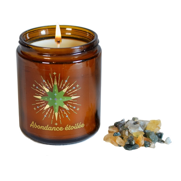 Bougie lithothérapie parfumée Abondance étoilée