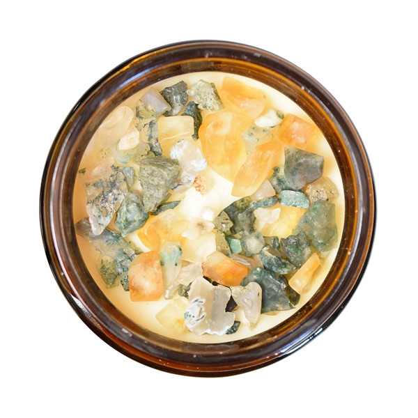 Bougie lithothérapie parfumée Abondance étoilée