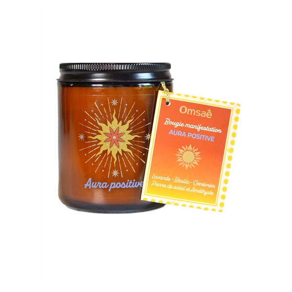 Bougie lithothérapie parfumée Aura positive