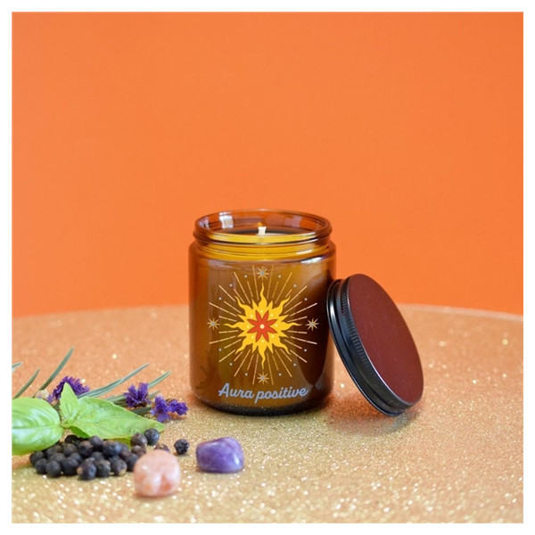 Bougie lithothérapie parfumée Aura positive