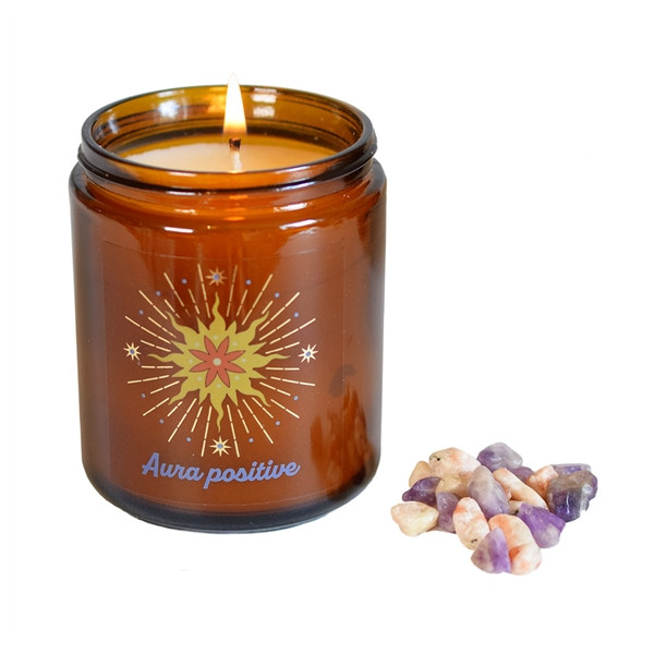 Bougie lithothérapie parfumée Aura positive