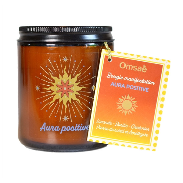 Bougie lithothérapie parfumée Aura positive
