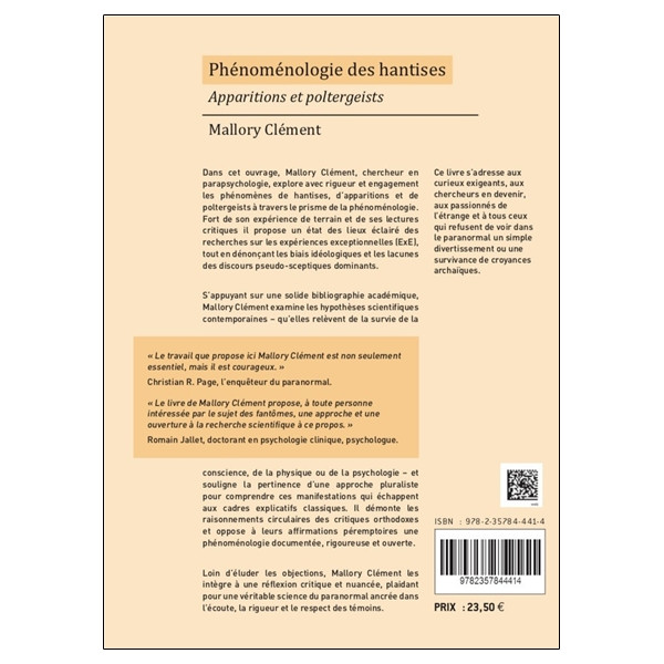 Phénoménologie des hantises - Apparitions et poltergeists