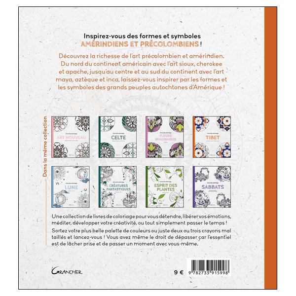 Livre de coloriage Amérindiens et précolombiens
