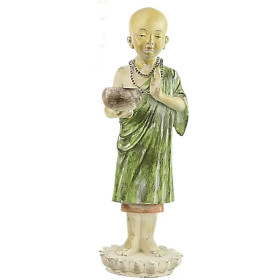 Statue de moine mendiant -- 3050 g； 24x22x63 cm
