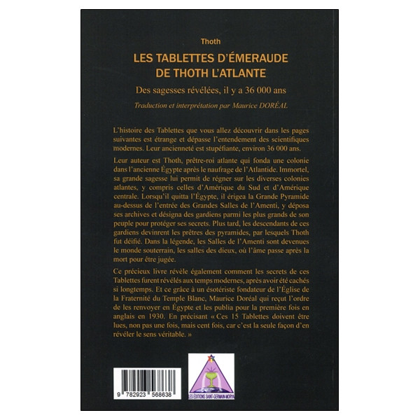Les tablettes d'émeraude de Thoth l'Atlante - Des sagesses révélées il y a 36000 ans