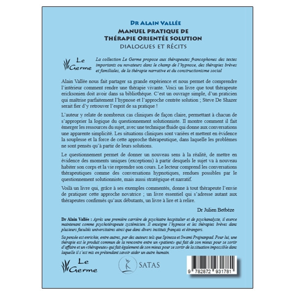 Manuel pratique de Thérapie Orientée Solution - Dialogues et récits