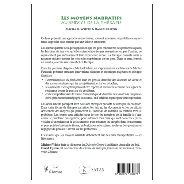 Les moyens narratifs au service de la thérapie