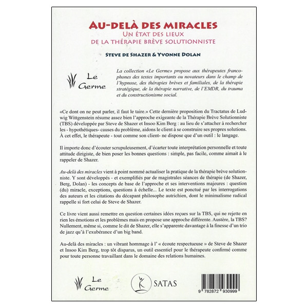 Au-delà des miracles - Un état des lieux de la thérapie brève solutionniste