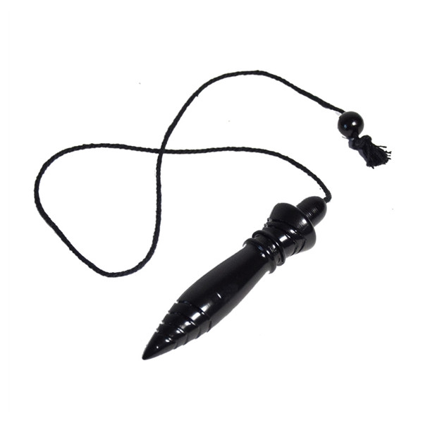 Pendule Thot Buis Noir Gravé et Plombé - 23 gr