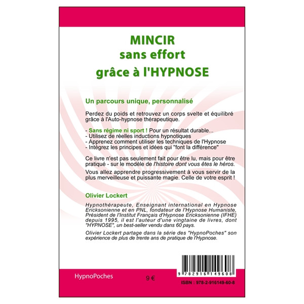 Mincir sans effort grâce à l'hypnose - Un parcours original et personnalisé en auto-hypnose