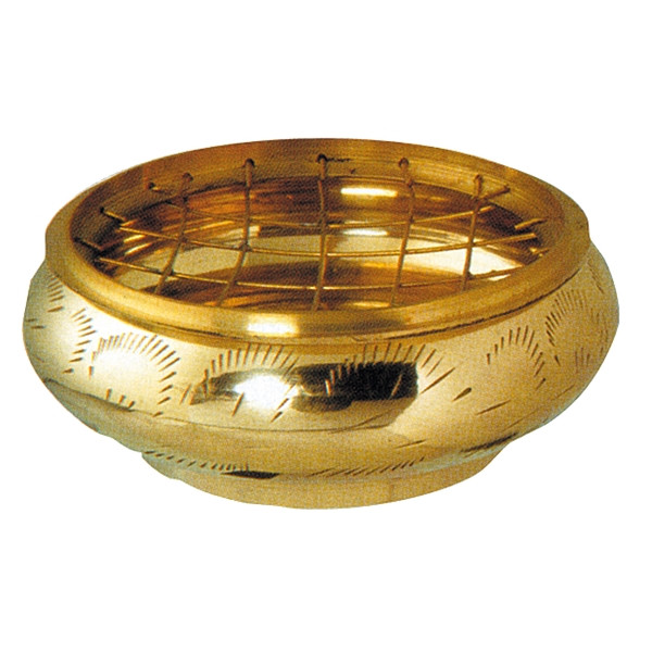 Brûle-encens laiton - coloris doré - diam. 8 cm