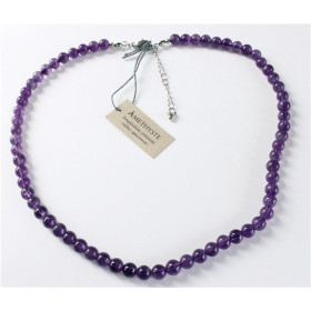Collier Améthyste Perles rondes 6 mm