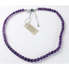 Collier Améthyste Perles rondes 8 mm