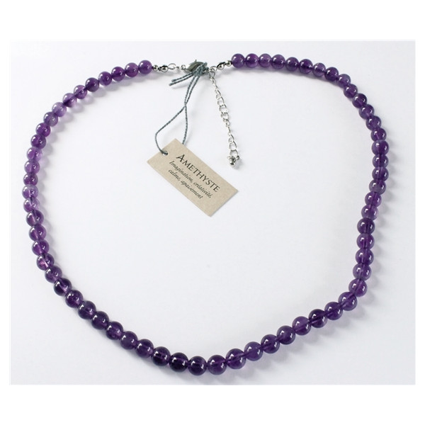 Collier Améthyste Perles rondes 8 mm
