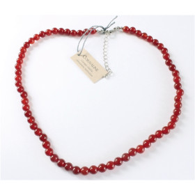 Collier Cornaline Perles rondes 8 mm