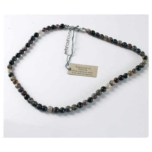 Collier Tourmaline de couleur Perles rondes 7 mm