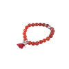 Bracelet Cornaline Perles rondes 8 mm Pompon et Lotus