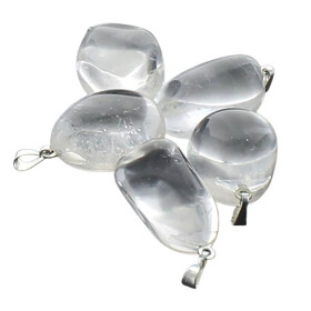 Pendentif pierre roulée - Cristal roche
