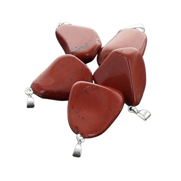 Pendentif pierre roulée - Jaspe Rouge