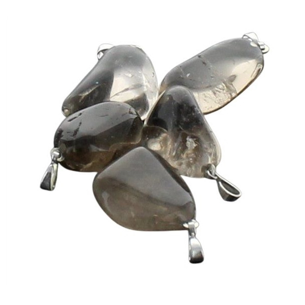 Pendentif pierre roulée - Quartz Fumé