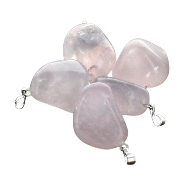 Pendentif pierre roulée - Quartz Rose