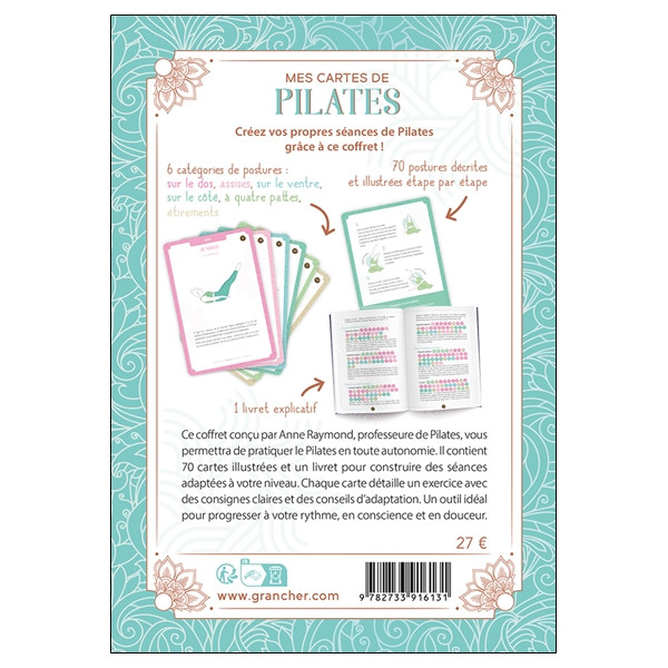 Mes cartes de pilates - 70 cartes illustrées pour un bien-être en mouvement - Coffret