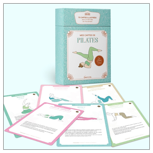 Mes cartes de pilates - 70 cartes illustrées pour un bien-être en mouvement - Coffret