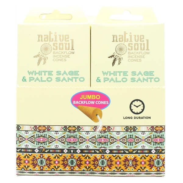 Encens Green Tree Native Soul Sauge Blanche & Palo Santo Cône Backflow