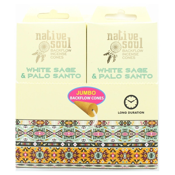 Encens Green Tree Native Soul Sauge Blanche & Palo Santo Cône Backflow