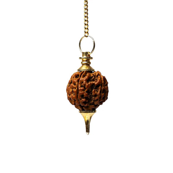 Pendule  doré avec Rudraksha -- 10 g； 4.5 cm