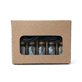 Fiole de verre cadeau sur corde angélite et aile d'ange -- 3,6 cm