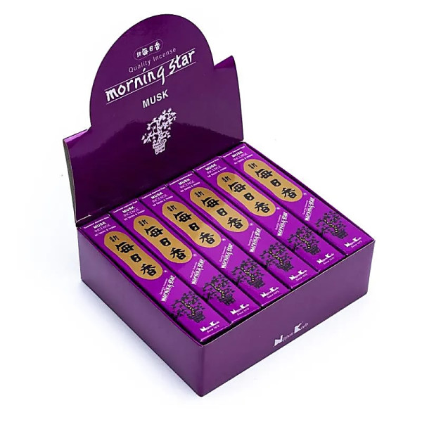 Emballé par 12, Encens Morningstar Musc -- 20 g