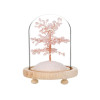 Arbre du Bonheur sous cloche Quartz Rose