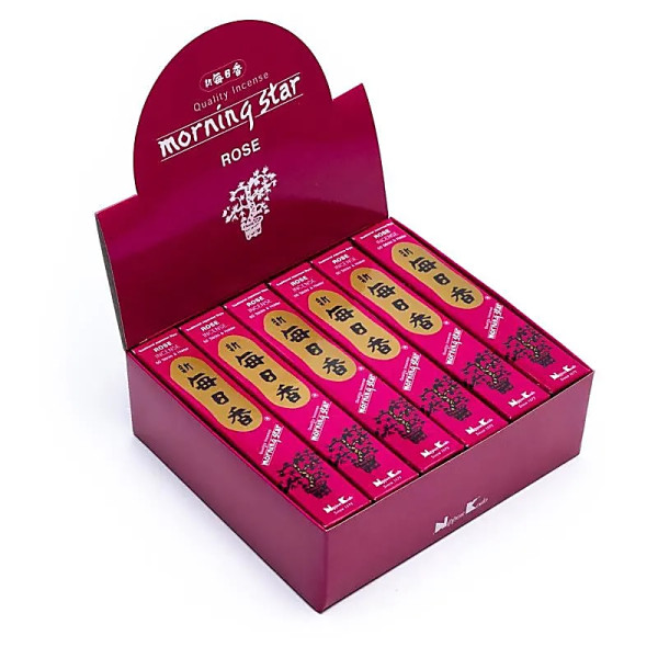 Emballé par 12, Encens Morning Star Rose -- 20 g
