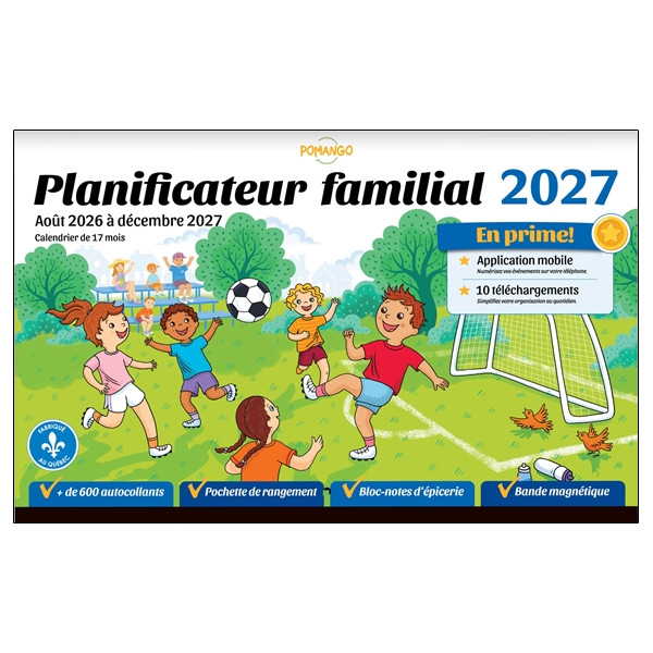 Planificateur familial 2027 - 17 mois - Août 2026 à décembre 2027