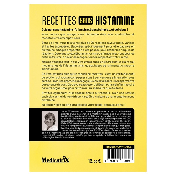 Recette sans histamine - Découvrez enfin comment cuisiner sans l'histamine, en toute simplicité