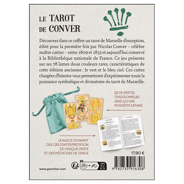 Le Tarot de Conver - Coffret - Les 78 cartes du tarot de Marseille de Nicolas Conver & Notice