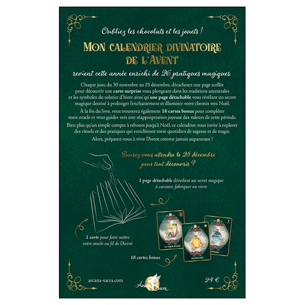 Mon calendrier divinatoire de l'Avent - 26 cartes et pratiques magiques à découvrir chaque jour