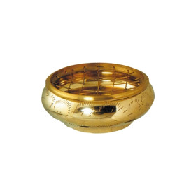Brûle-encens laiton - coloris doré - diam. 8 cm
