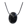 Collier Tourmaline Noire Pierre ovale percée Cordon noir