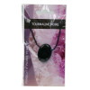 Collier Tourmaline Noire Pierre ovale percée Cordon noir