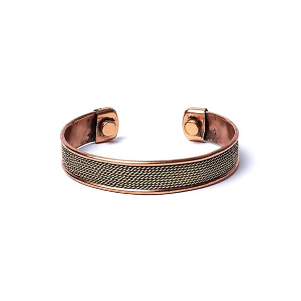 Bracelet cuivre motif corde magnétique -- ±6,5cm