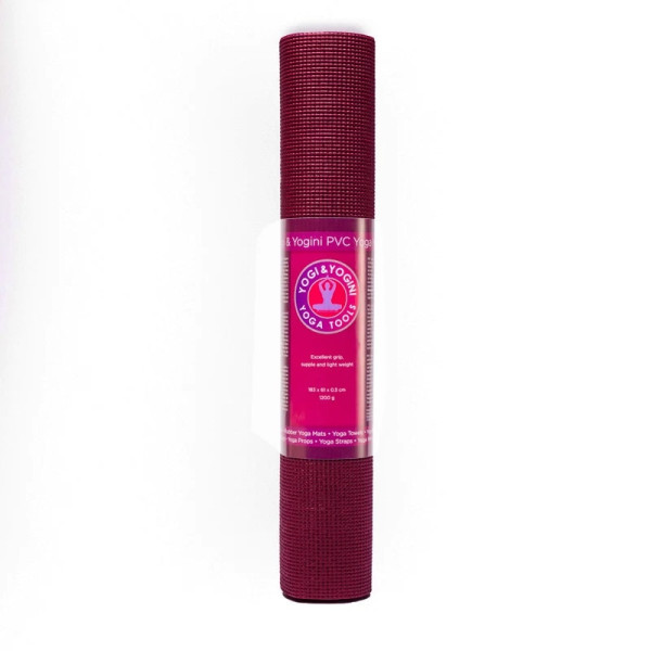 Tapis Yoga PVC Yogi & Yogini Aubergine -- 1200g； 61x183x0.5cm