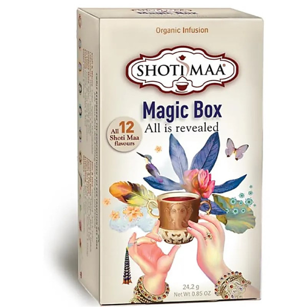 Emballé par 6, Shoti Maa Magic Box 12 fragranze de thé bio -- 24.2 g