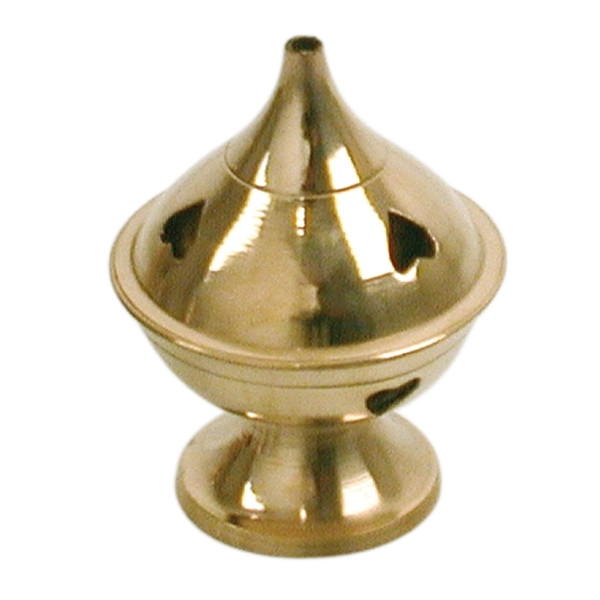 Brûle-encens laiton - forme petite cheminée