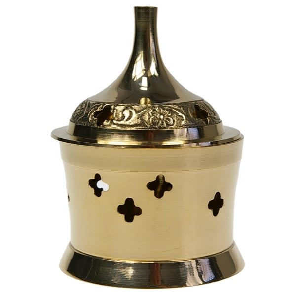 Brûle-encens laiton - forme cylindre