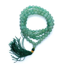 Mala Aventurine AA 108 perles + sachet de brocart -- 0.6 cm